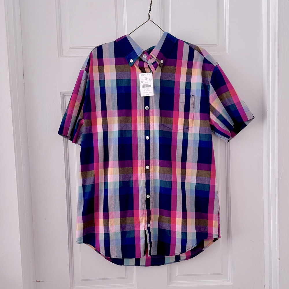 J.Crew Crewcuts Boys Multicolor Button Down Plaid Shirt